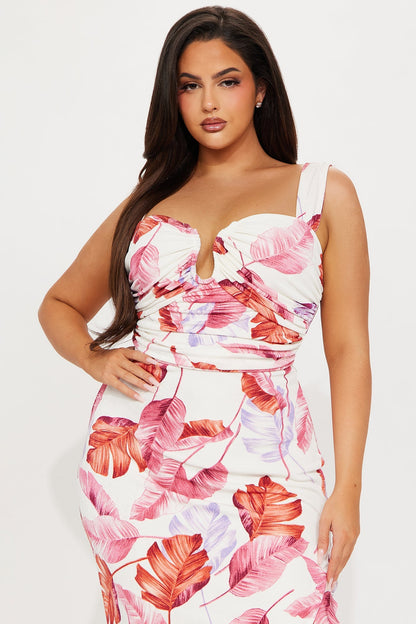 Pretty and Playful Maxi Dress - White/Combo