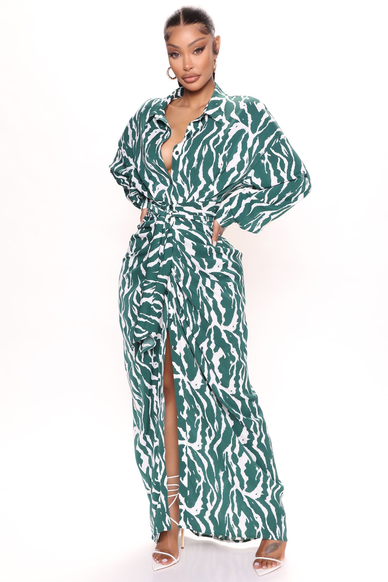 Maxi Dress Safari Vibes - Green/Combo