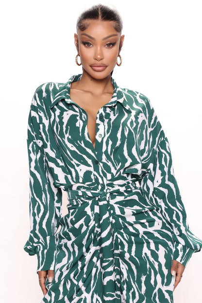 Maxi Dress Safari Vibes - Green/Combo