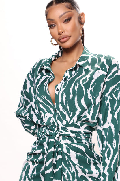 Maxi Dress Safari Vibes - Green/Combo