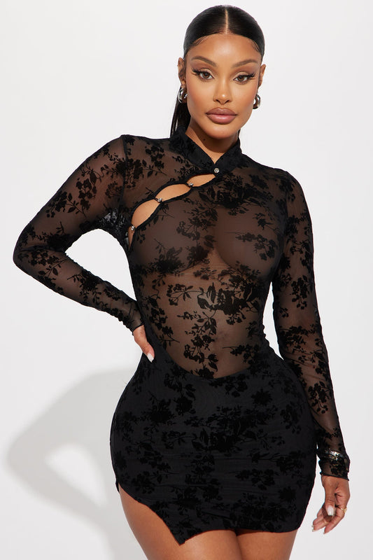 Raelynn Mini Knit Dress - Black