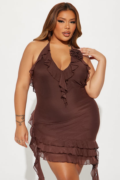 Mini Knit Dress Paris Life - Chocolate