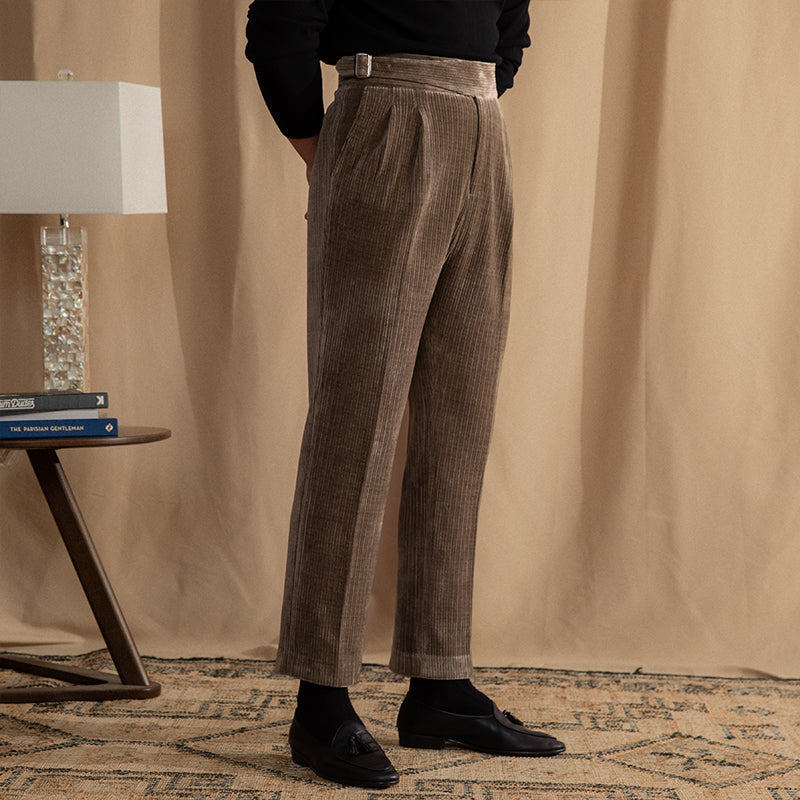 Catania Double Pleat Gurkha Trousers in Corduroy