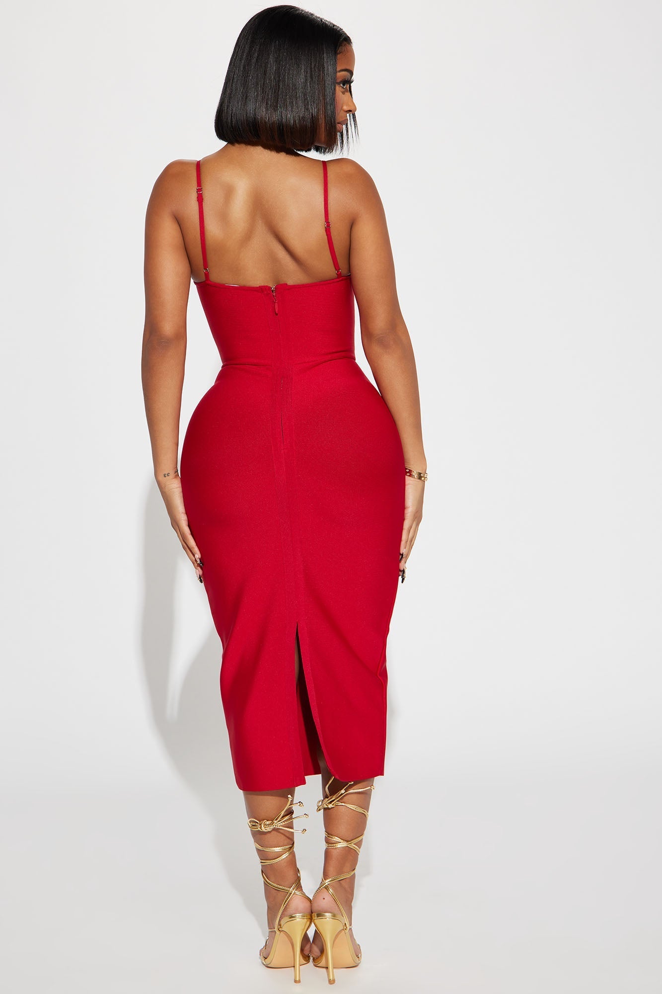 Becky Midi Bandage Dress - Red