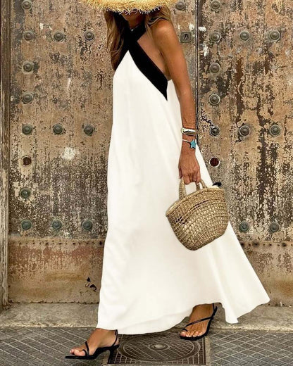 Liese™ | Contrast Cross-Back Dress