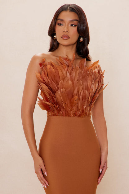 Marianna Midi Bandage Dress - Bronze