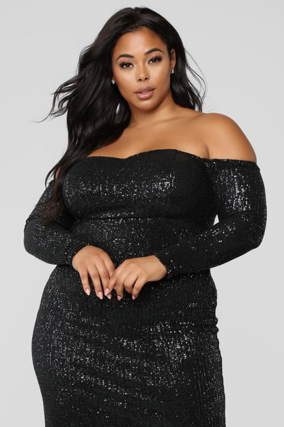 Got Class Sequin Dress - Black