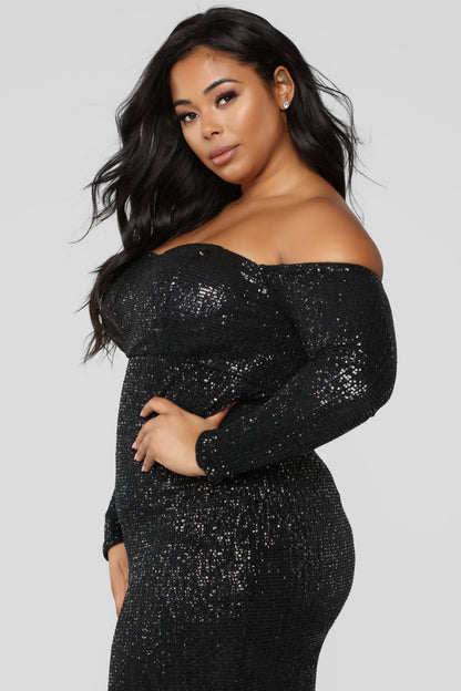 Got Class Sequin Dress - Black