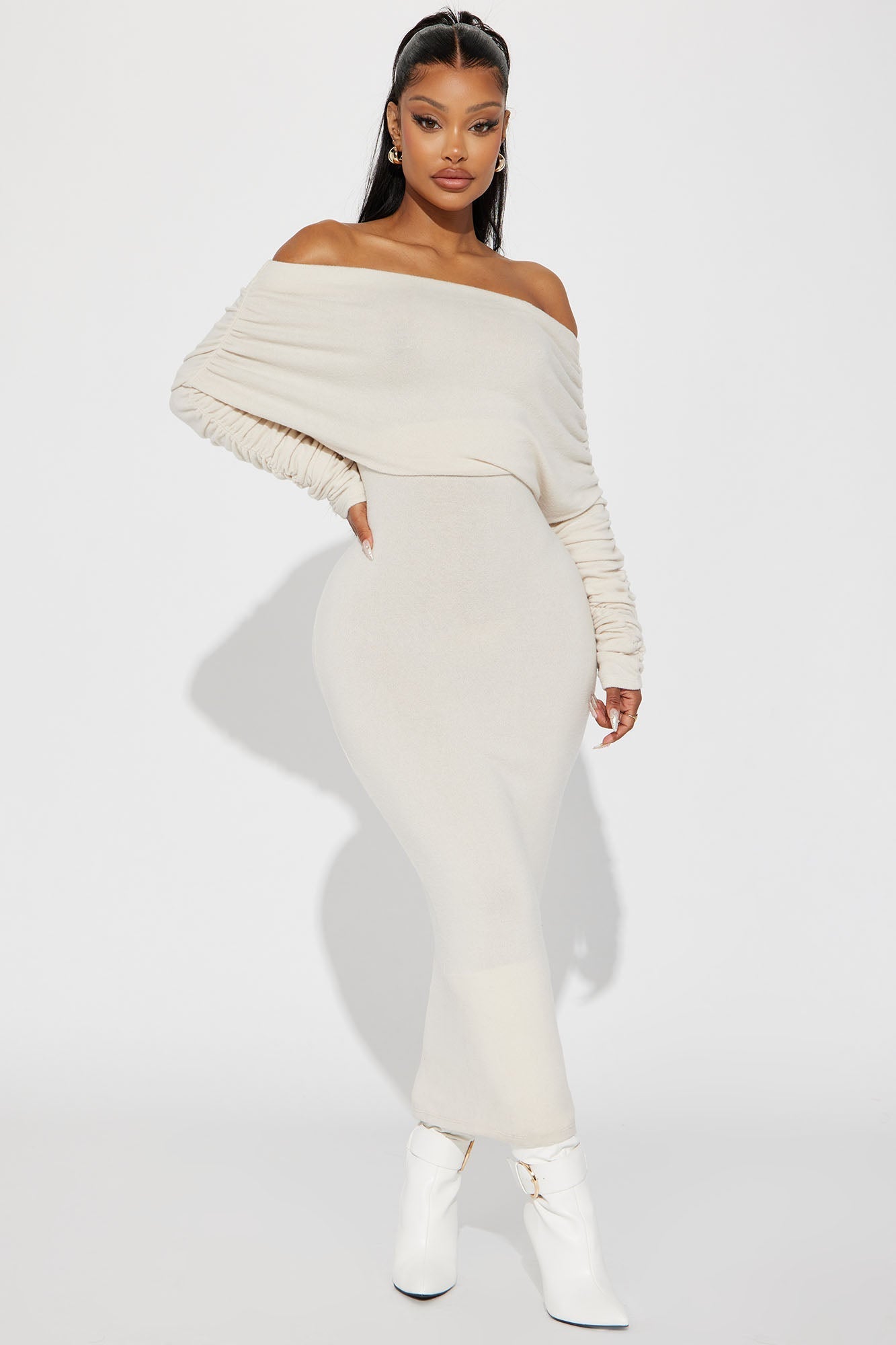 Yasmine Maxi Pull Dress - Cream