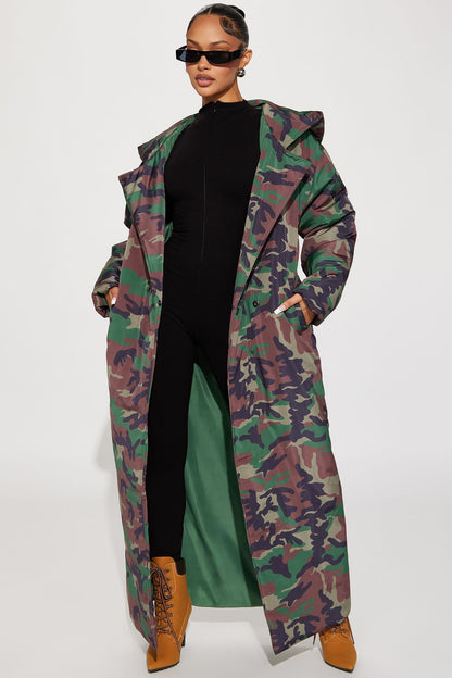 Camo Puffer Coat Lilith - Olive/combo