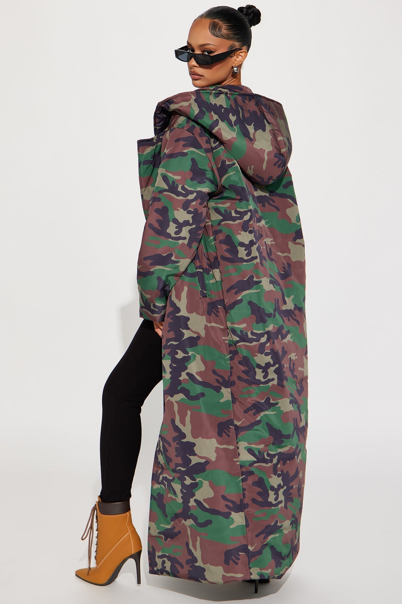 Camo Puffer Coat Lilith - Olive/combo