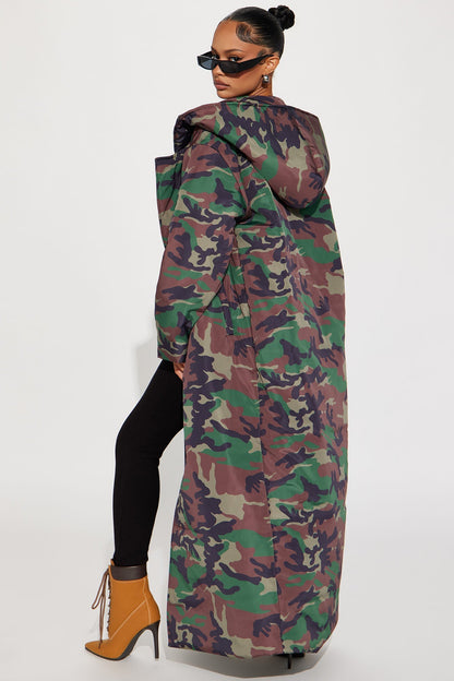 Camo Puffer Coat Lilith - Olive/combo