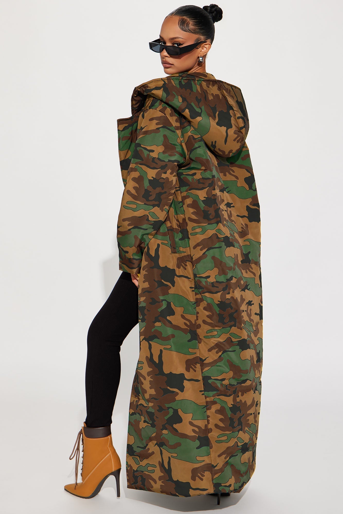 Camo Lilith Puffer Coat - Green/Combo