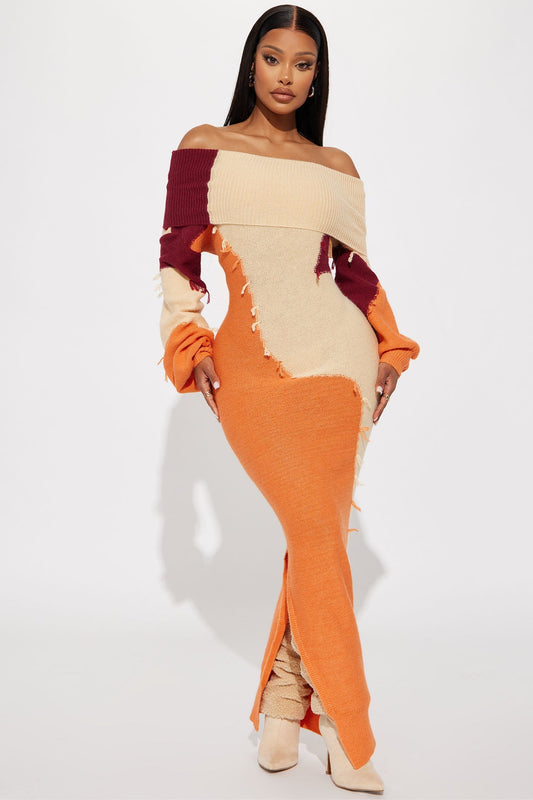 Maxi Pull Dress Ivy - Orange/combo