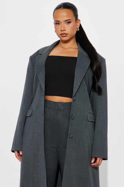 Sophisticated Level Trench Coat - Charcoal