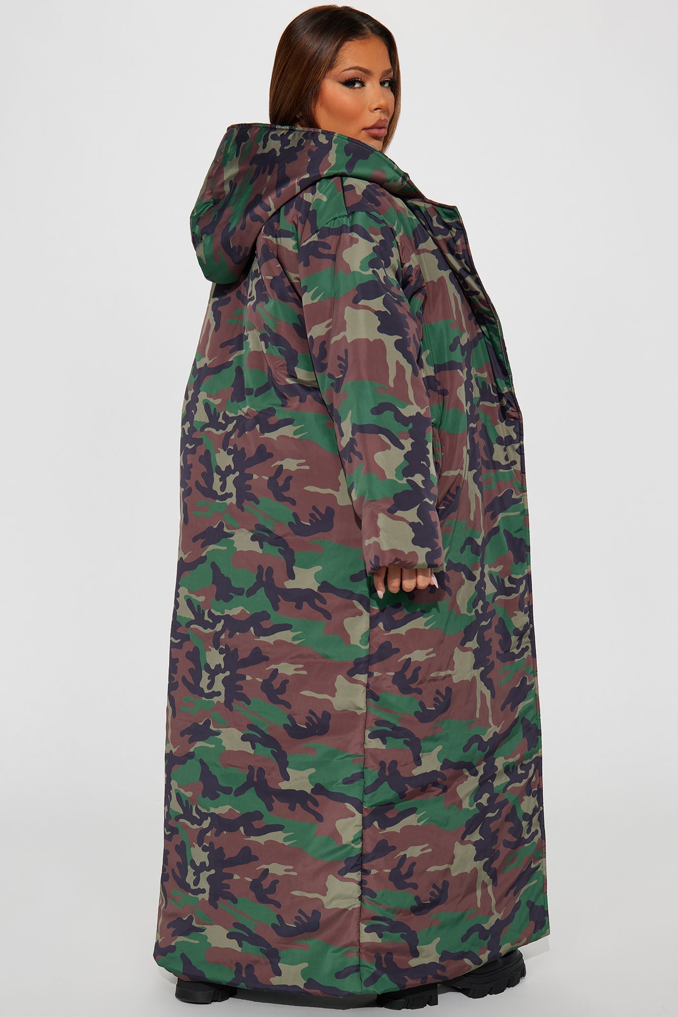Camo Puffer Coat Lilith - Olive/combo