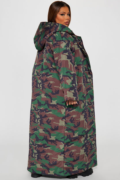 Camo Puffer Coat Lilith - Olive/combo