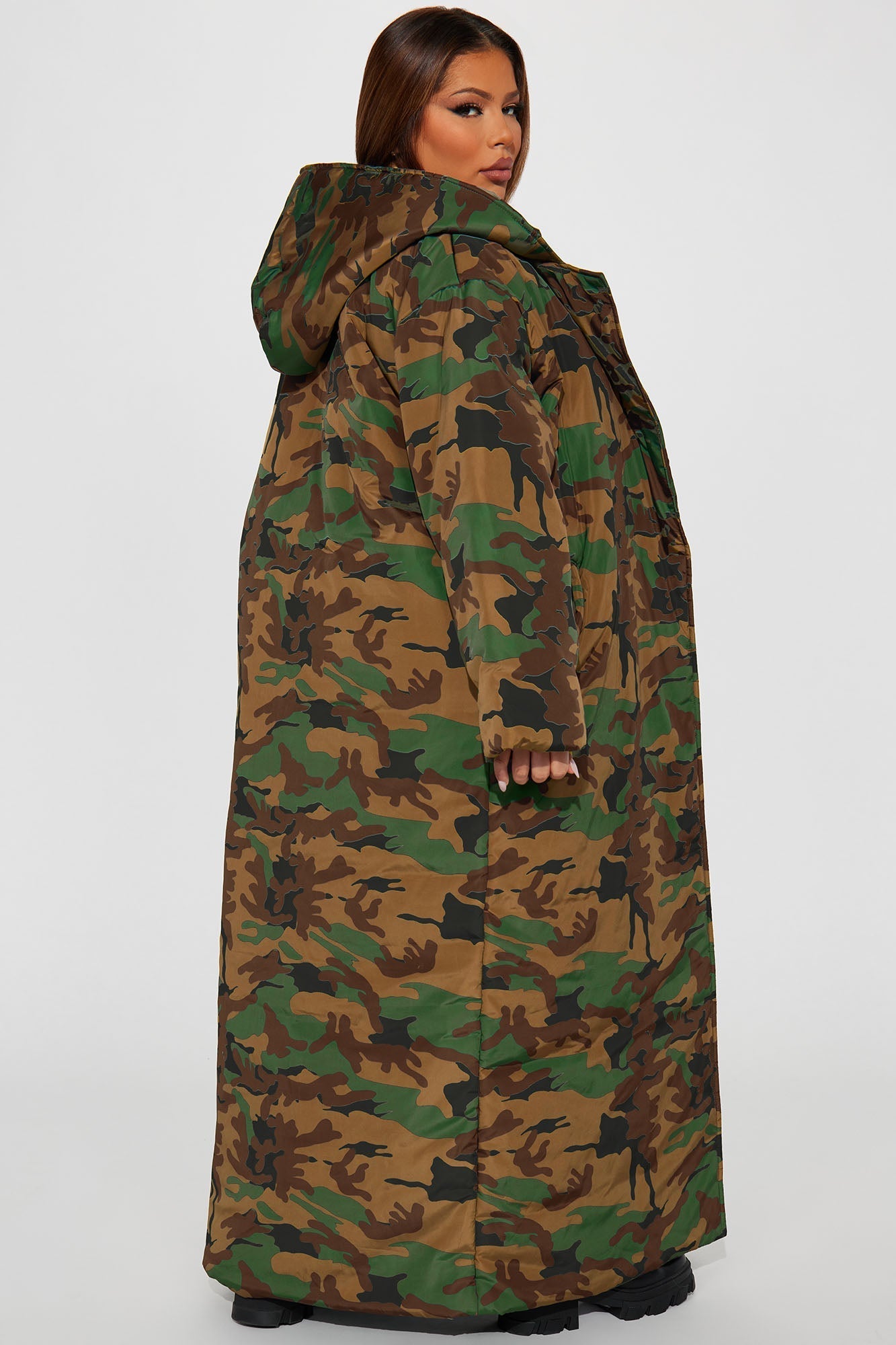 Camo Lilith Puffer Coat - Green/Combo