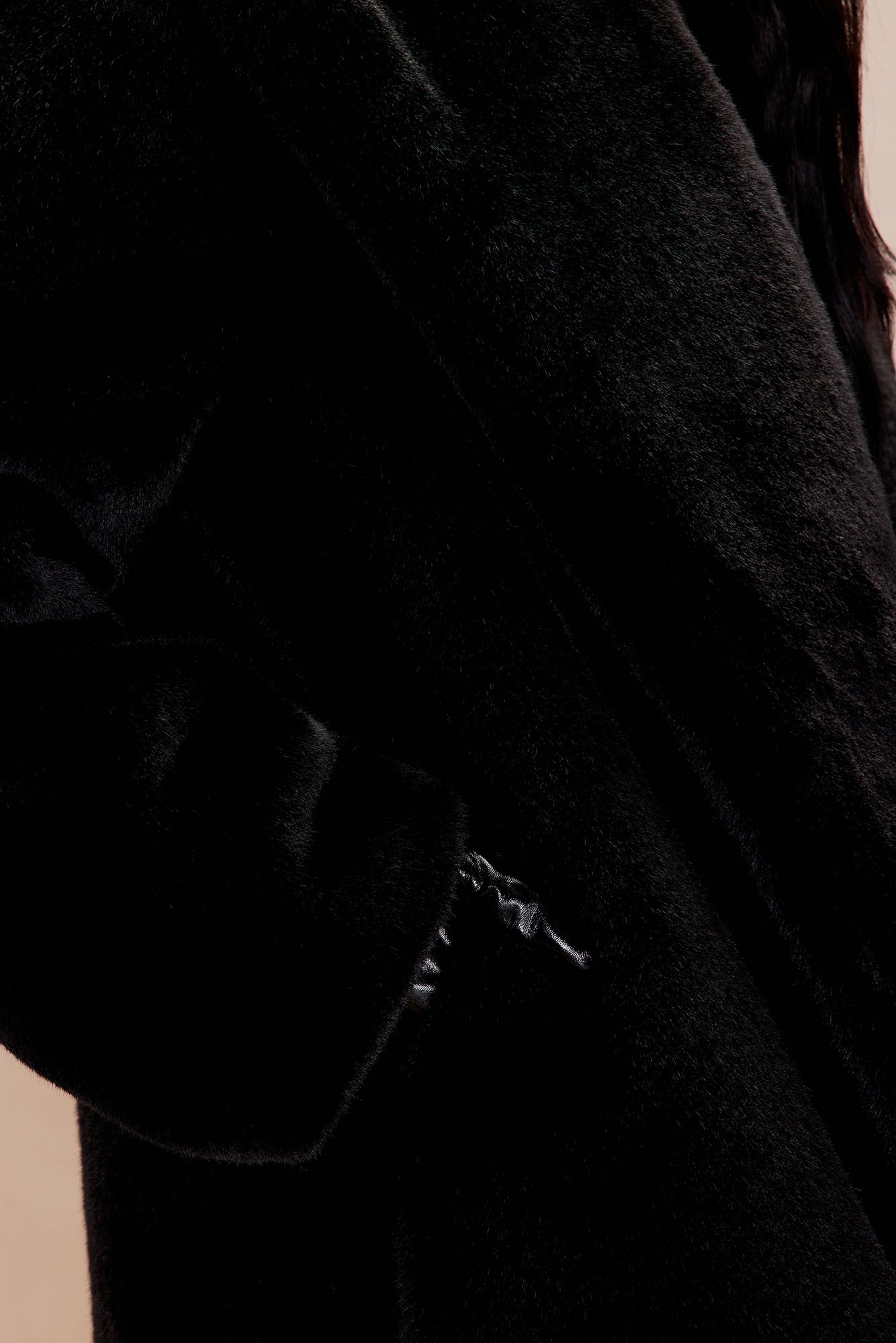 Faux Fur Coat - Black