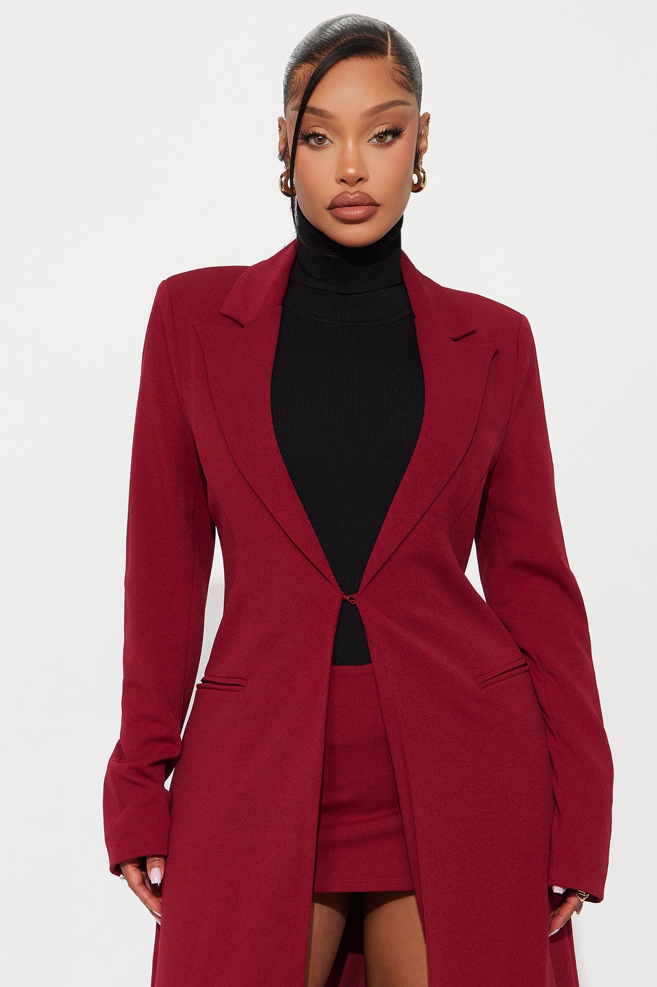 Crepe Coat "Feeling Regal" - Wine