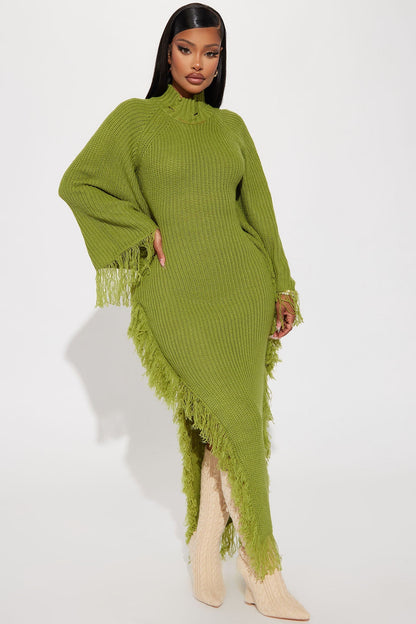 Maxi Pull Dress Venae - Chartreuse