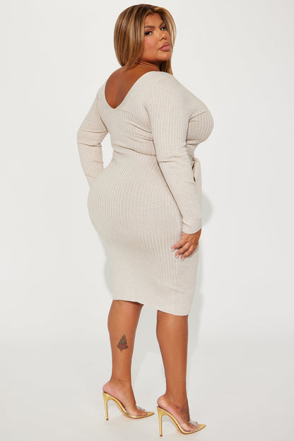 Marisa Midi Pull Dress - Oatmeal