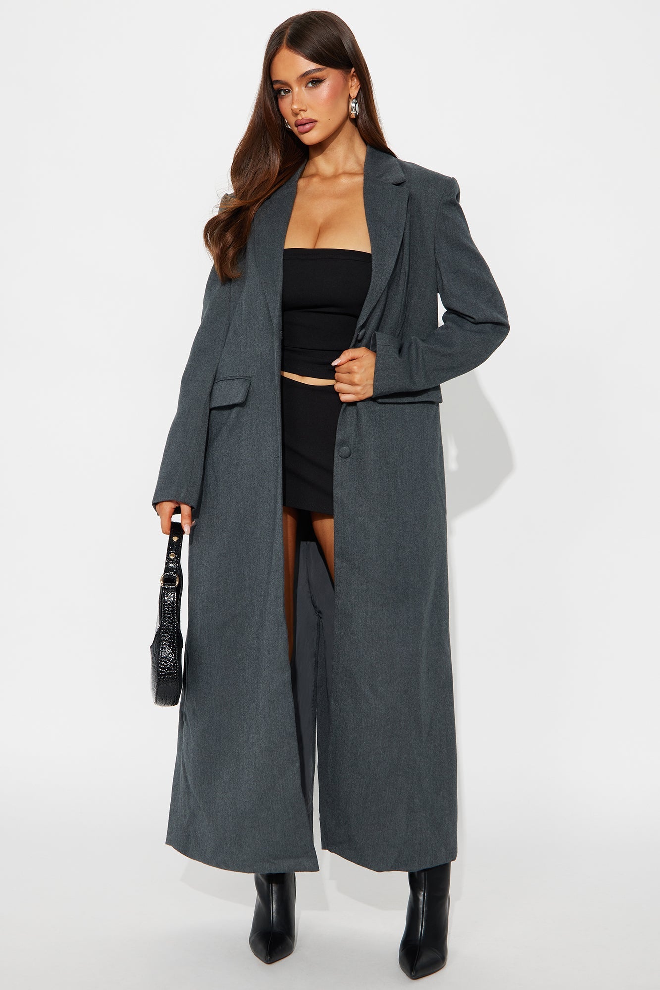Sophisticated Level Trench Coat - Charcoal