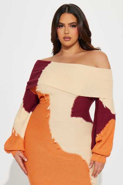 Maxi Pull Dress Ivy - Orange/combo