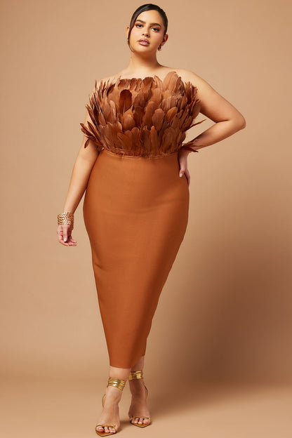 Marianna Midi Bandage Dress - Bronze