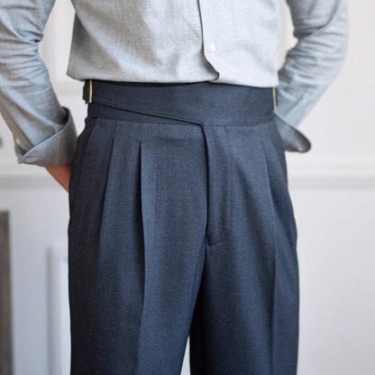 Gurkha Pleated Straight Trousers Cipressa