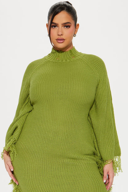 Maxi Pull Dress Venae - Chartreuse
