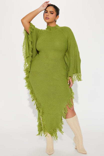 Maxi Pull Dress Venae - Chartreuse