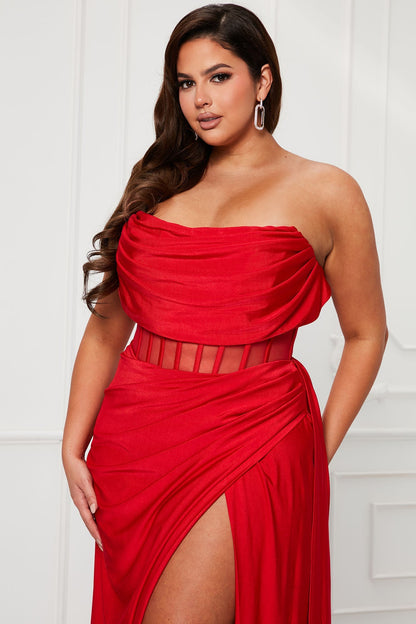 Layla Maxi Corset Dress - Red