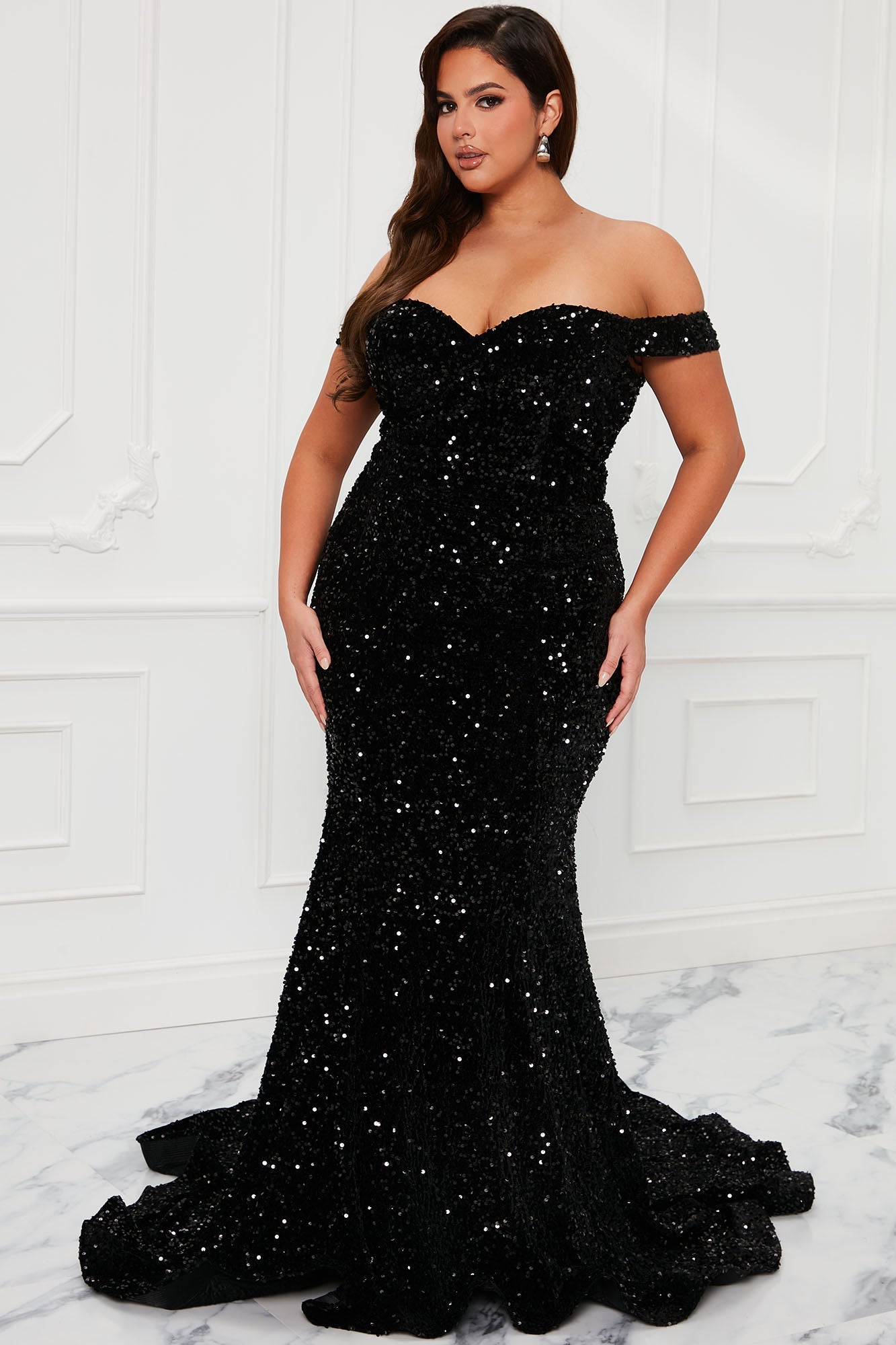 Alora Sequin Maxi Dress - Black