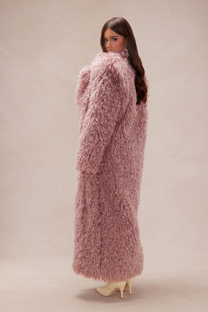 Freya Synthetic Fur Coat - Pink