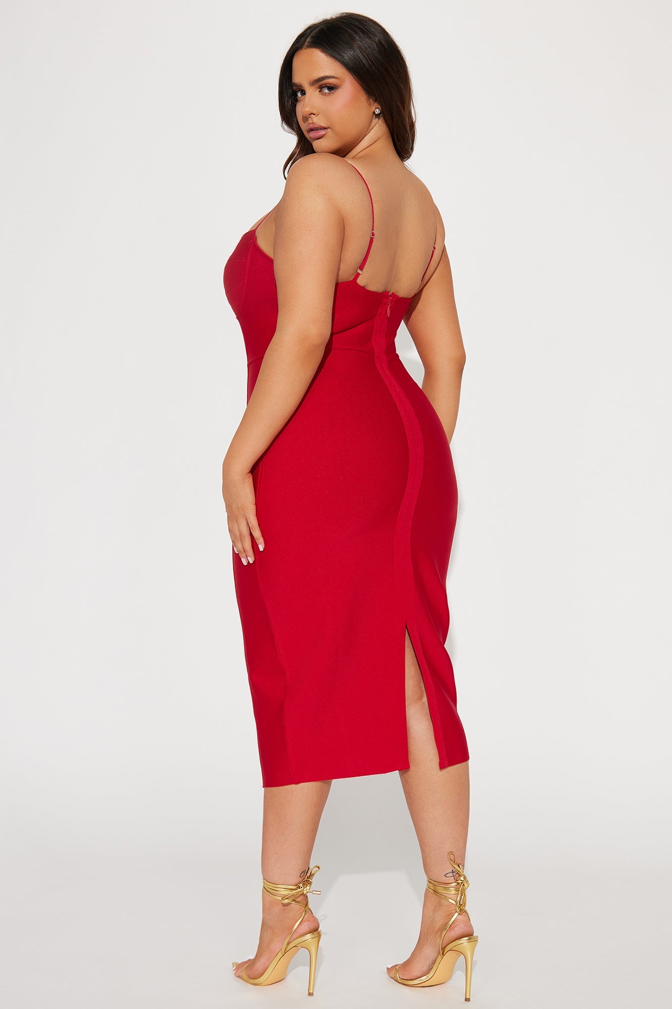 Becky Midi Bandage Dress - Red