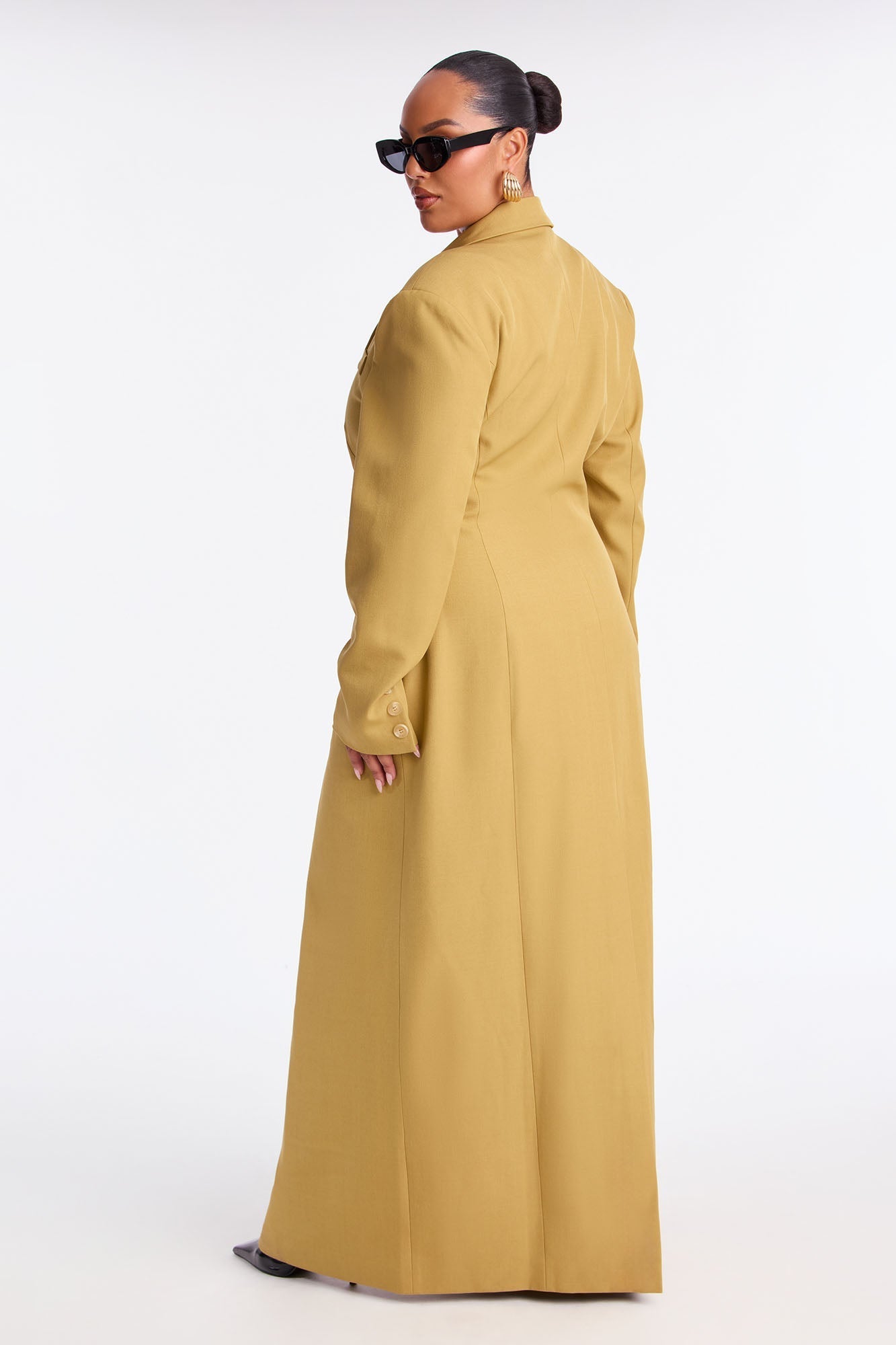 Wescott Crossed Crepe Coat - Mustard