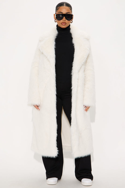 Faux Fur Jacket Steal The Show - Cream