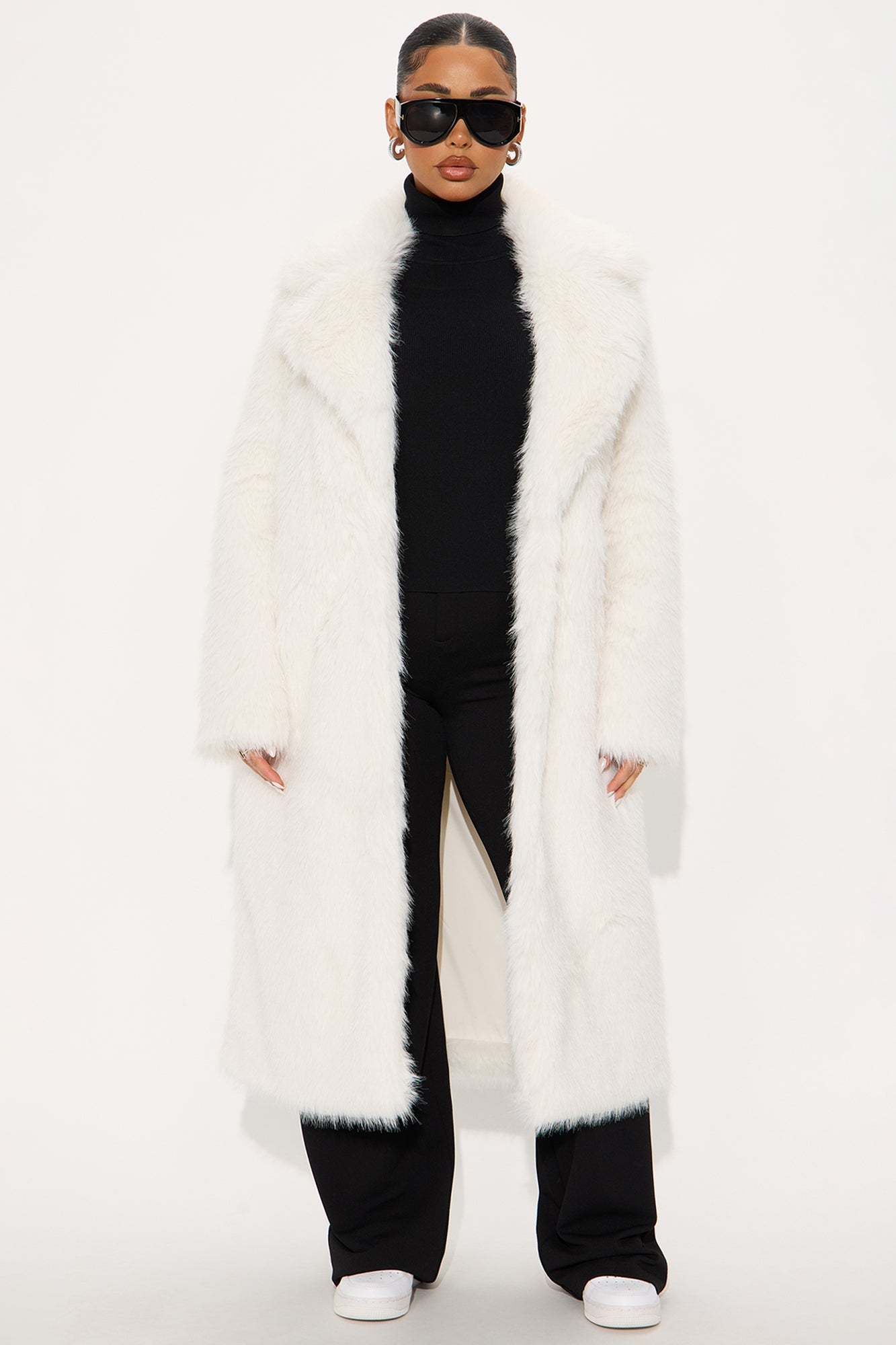 Faux Fur Jacket Steal The Show - Off White