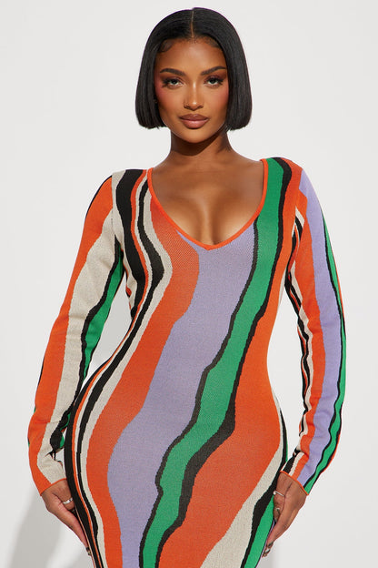 Maxi Pull Dress Sydney - Orange/combo