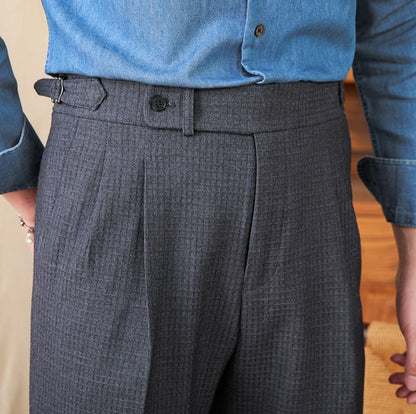 Cagliari Pleated Seersucker Waffle Shorts