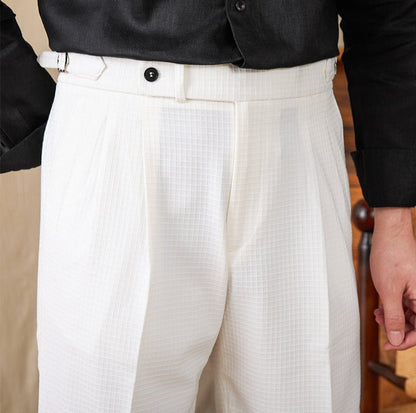 Cagliari Pleated Seersucker Waffle Shorts
