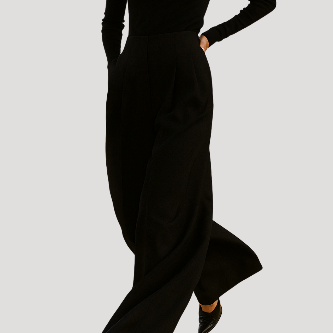 Women's High Waisted Pleated Trousers – Wide Leg Smart Casual Pants