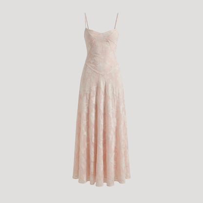 Lace Maxi Dress – Spaghetti Strap Fitted Design – Evening Wear