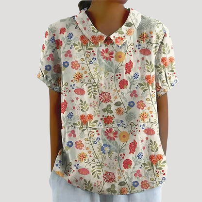 Women's  Elegant Floral Collar Blouse
