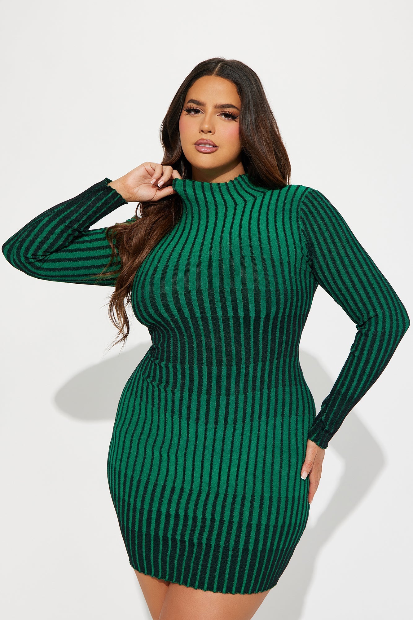 Layla Mini Knit Dress - Green