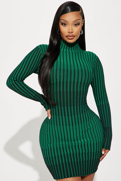 Layla Mini Knit Dress - Green