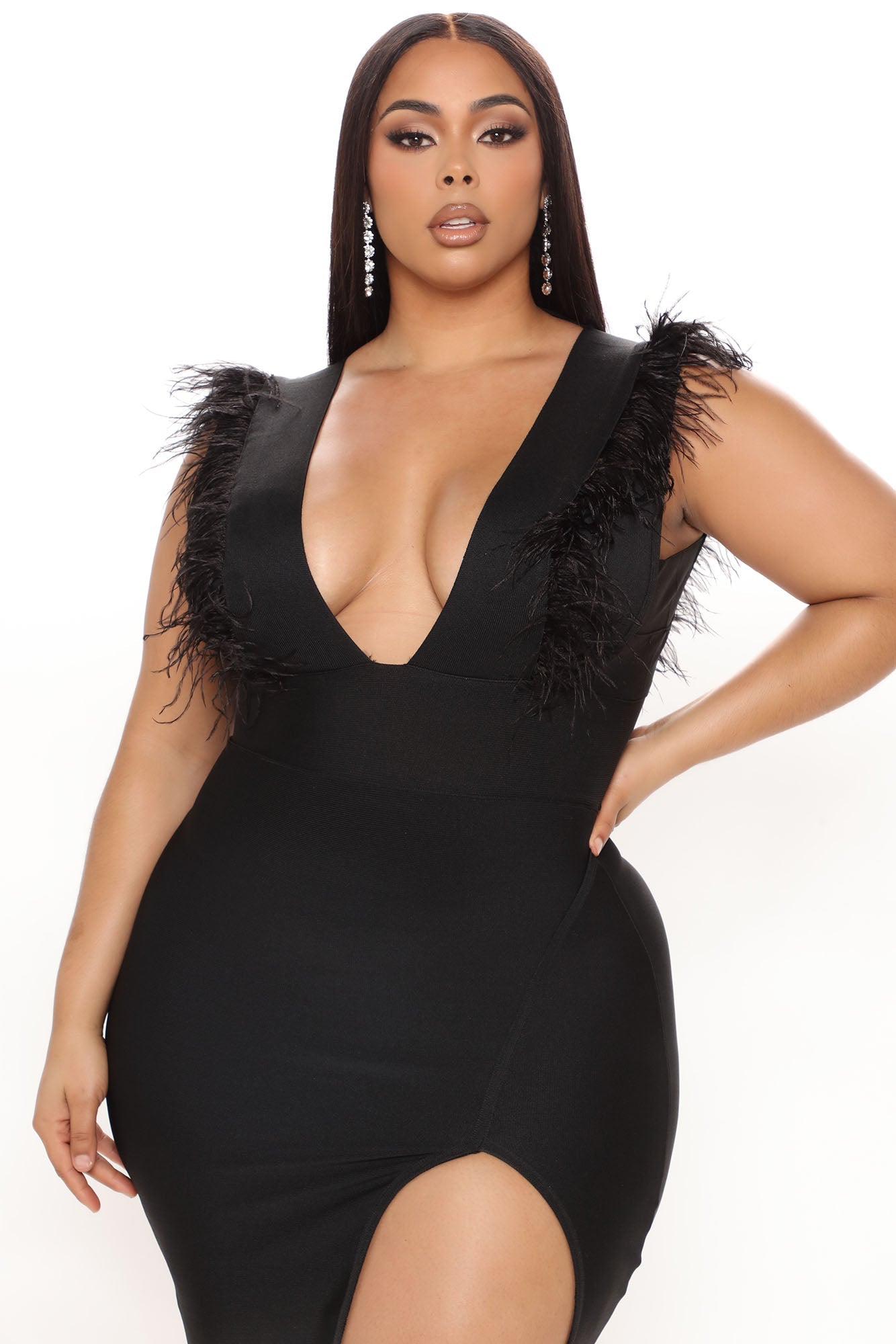 Midi Bandage Dress Dinner in Milan - Black
