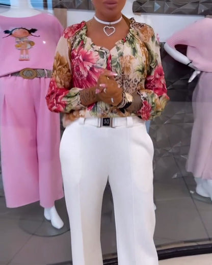 Elsie | Floral Blouse with V-Neck