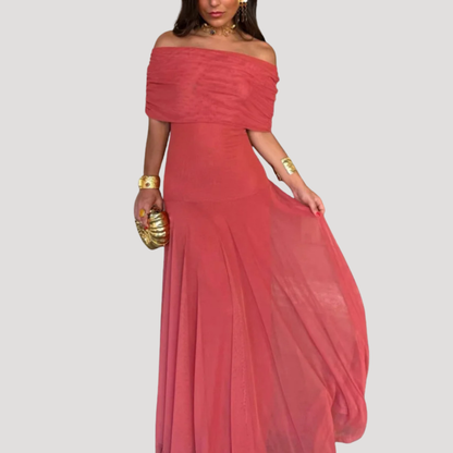 Women’s Elegant Off Shoulder Evening Maxi Dress